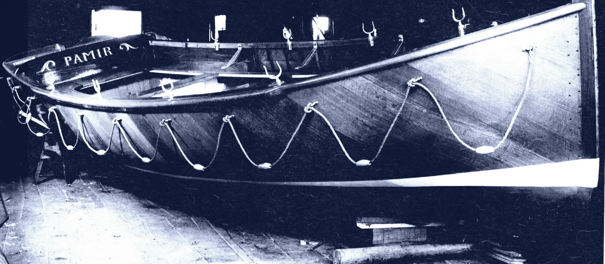 Lifeboat for the tall ship “Pamir”, built by Fassmer in 1951 – part of the company’s first major post-war order for the sailing ships Pamir and Passat.