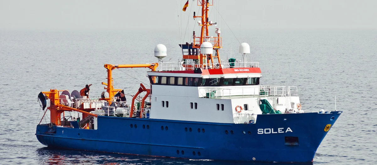 The research vessel SOLEA operated by the Thünen Institute at sea – built by Fassmer for marine research and fisheries technology.