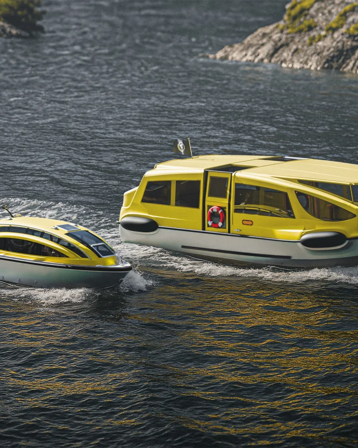 Fassmer yellow tender boats for cruise ships – safe passenger and shuttle boats for ferries and cruises