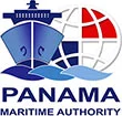 Logo of the Panama Maritime Authority featuring a stylized ship, waves, and globe – official flag authorization partner of Fassmer for maritime safety and lifesaving equipment.